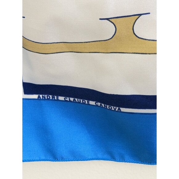 ANDRE CLAUDE CANOVA 1982 Silk Scarf European Figure Skating Champions France - Picture 4 of 7